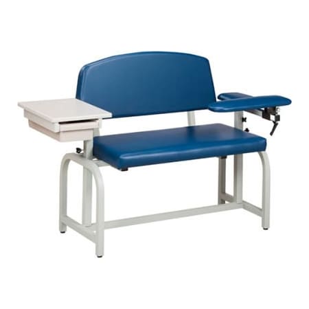 Clinton Industries Clinton 66002 Lab X Series Extra-Wide Blood Drawing Chair with Padded Flip Arm and Drawer 66002